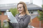 Girl celebrating a-level results