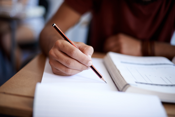 A student sits an exam