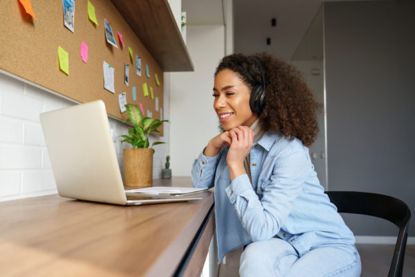 young woman laptop